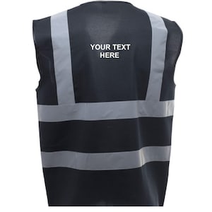 Personalized Yoko Black Hi Visibilty Viz Vest 6 Sizes
