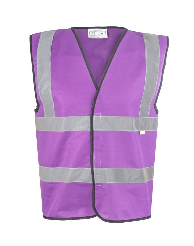 Personalized Purple Safety Reflective Hi Visibility Vest, 6 Sizes, Riding, Hen Nights etc6 image 2