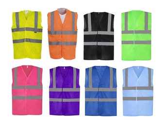 Hi Vis Viz Breathable Vest Open Mesh Lightweight Summer Reflective 8 Colours, 5 sizes