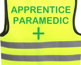 Yellow Baby and Child Reflective Vest Printed Apprentice Paramedic 6 Sizes