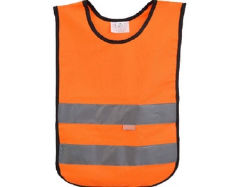 10 Items Child Hi Visibility Reflective Safety Tabards  Orange 2 Sizes