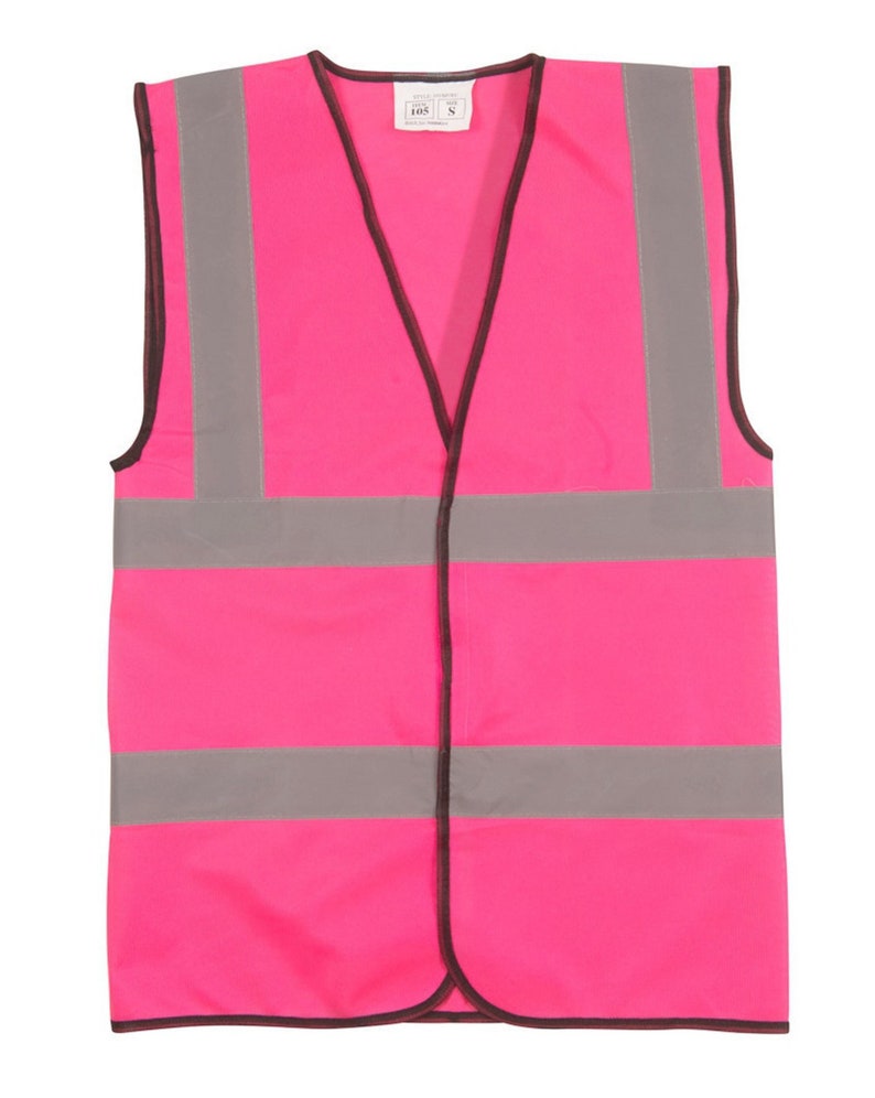 Personalized Hot Pink Safety Reflective Hi Visibility Vest, 6 Sizes