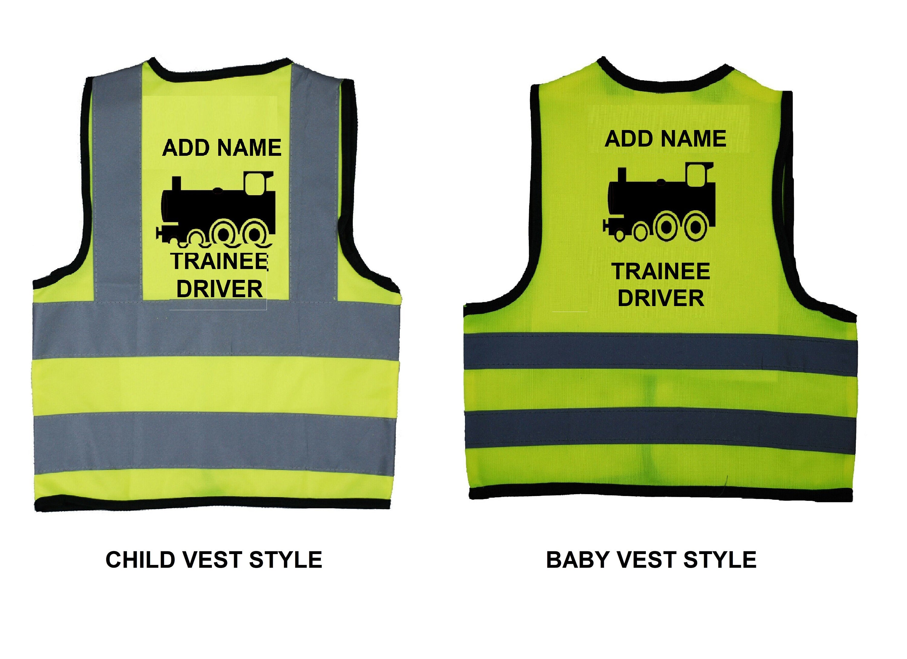 Baby and Child Hi Visibility Reflective Vests Printed Trainee