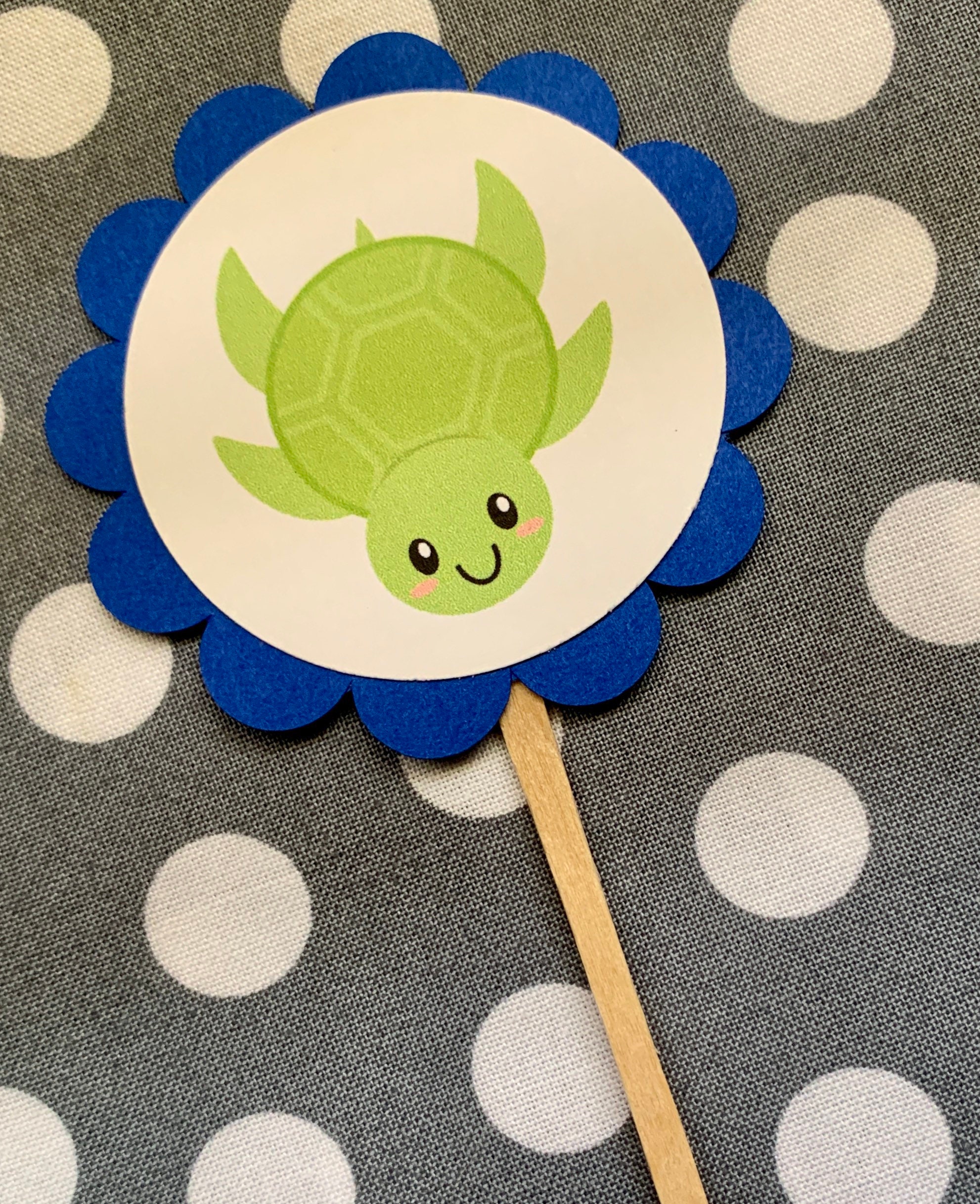 Turtle Cupcake Toppers Turtle Cupcake Picks Turtle Etsy