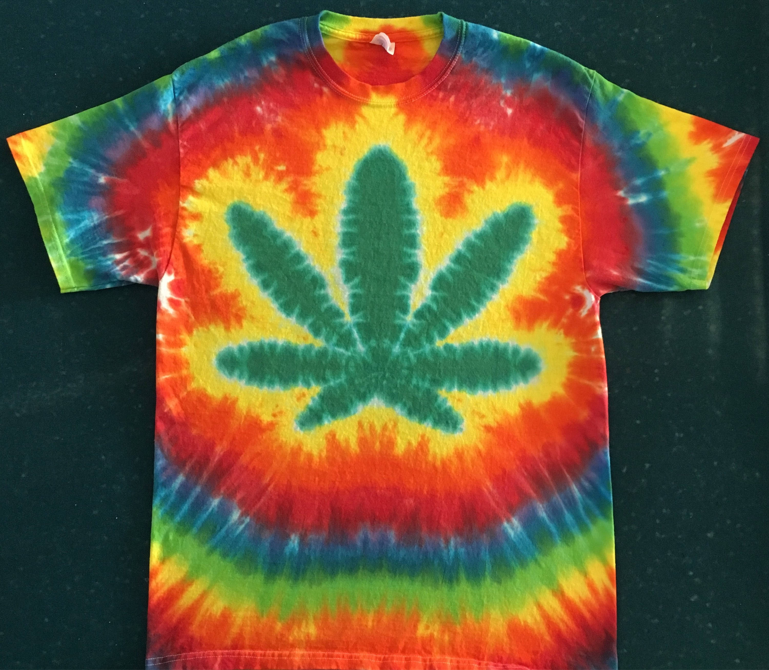 Pot leaf marijuana cannibus Tie Dye TShirt Tye Die FREE Etsy