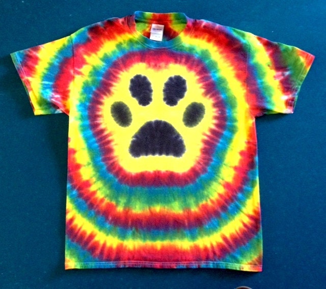 Paw Cat Dog Bear Tie Dye Shirt FREE SHIPPING Hand Made and Tye | Etsy
