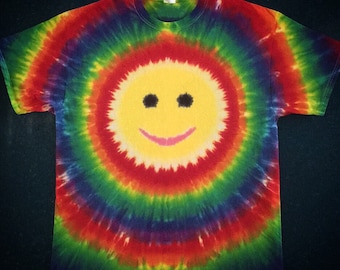 Smiley Face Tie Dye-skjorta Tye Die FRI FRAKT