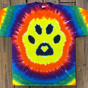 Tie dye dog paw shirt sale