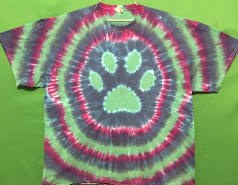 Paw Cat Dog Bear Tie Dye Shirt FREE SHIPPING Hand Made and Tye Etsy