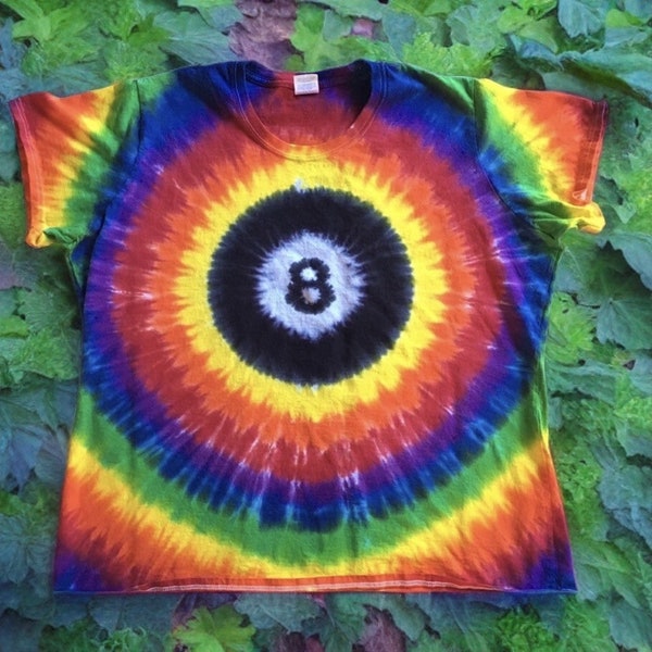 Handmade Tie Dye 8 Ball Shirt Pool Ball Billiards tye die FREE SHIPPING