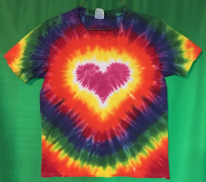 Heart Tie Dye Shirt, Free Shipping Tye Die HANDMADE image 1