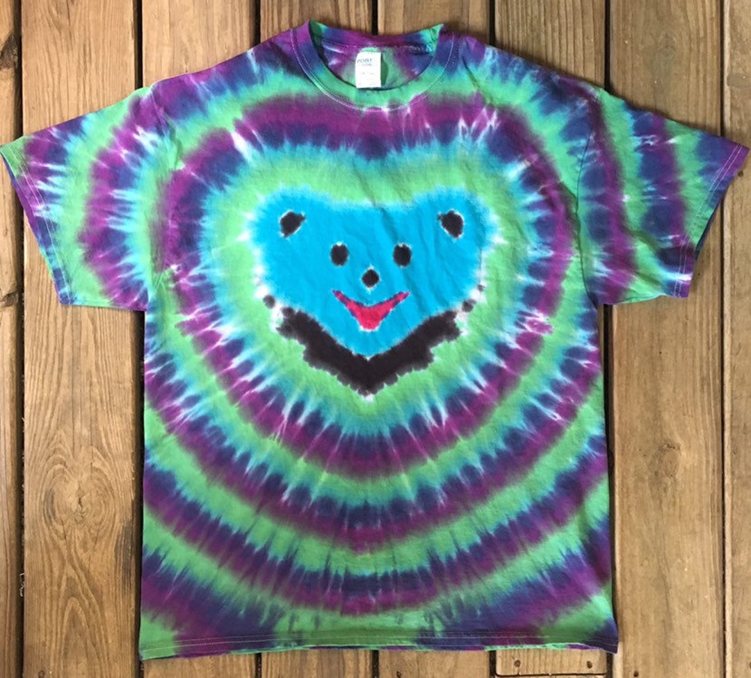 Grateful Bear Tie Dye Shirt Tye Die FREE SHIPPING Dead Head Hippie. You