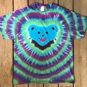 Grateful Bear Tie Dye Shirt Tye Die FREE SHIPPING Dead Head Hippie.  You choose colors and size!