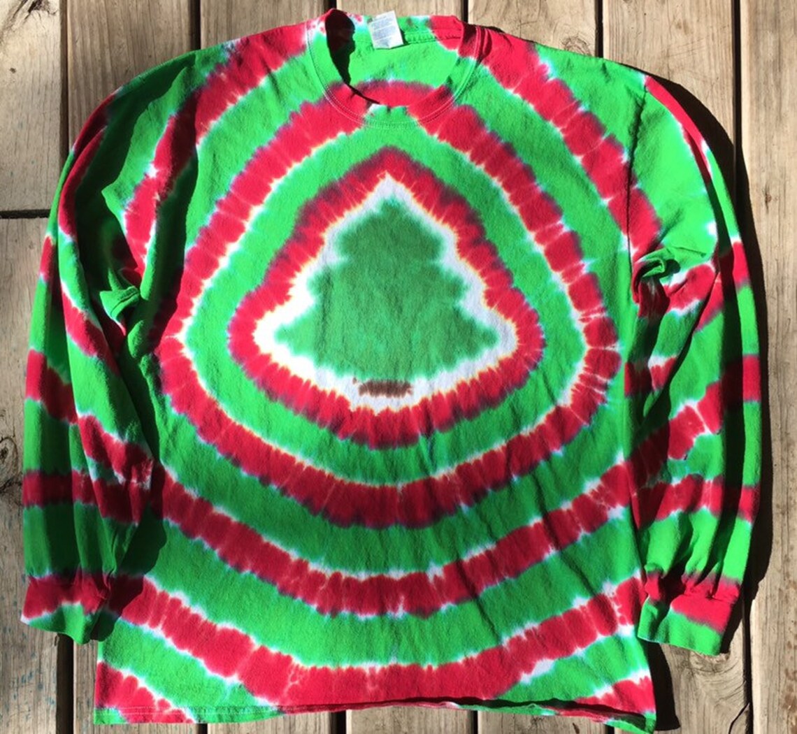 Christmas Tree Handmade Tie Dye Shirt Tye Die FREE SHIPPING Etsy