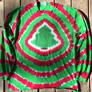 Christmas Tree Handmade Tie Dye Shirt tye die FREE SHIPPING Tye die