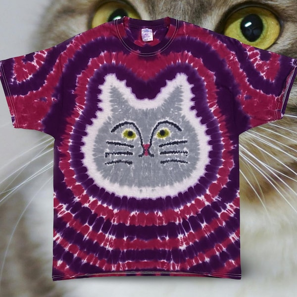 Cat Tie Dye Shirt Tye Die KOSTENLOSER VERSAND Grumpy oder Happy Kitty Sie wählen!