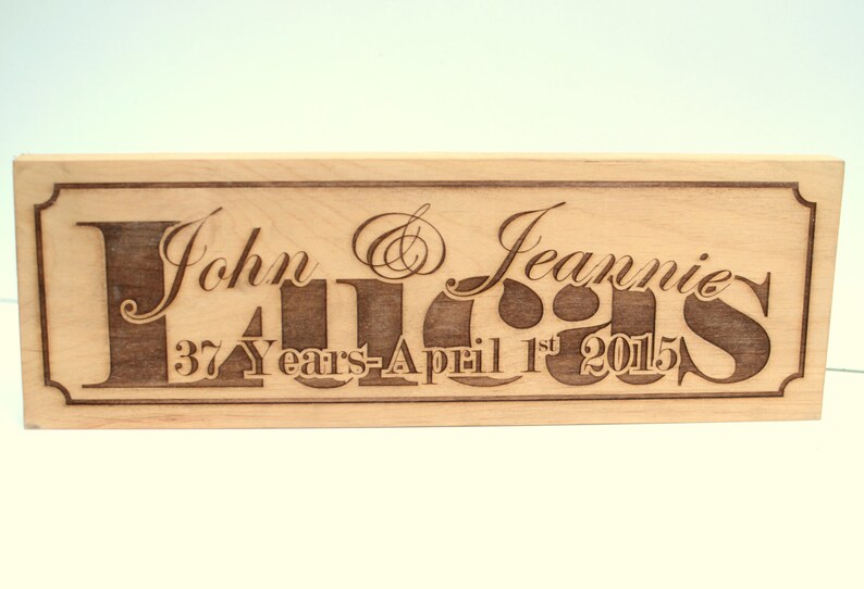 Laser Engraved Family Name Laser Engraved Family Name