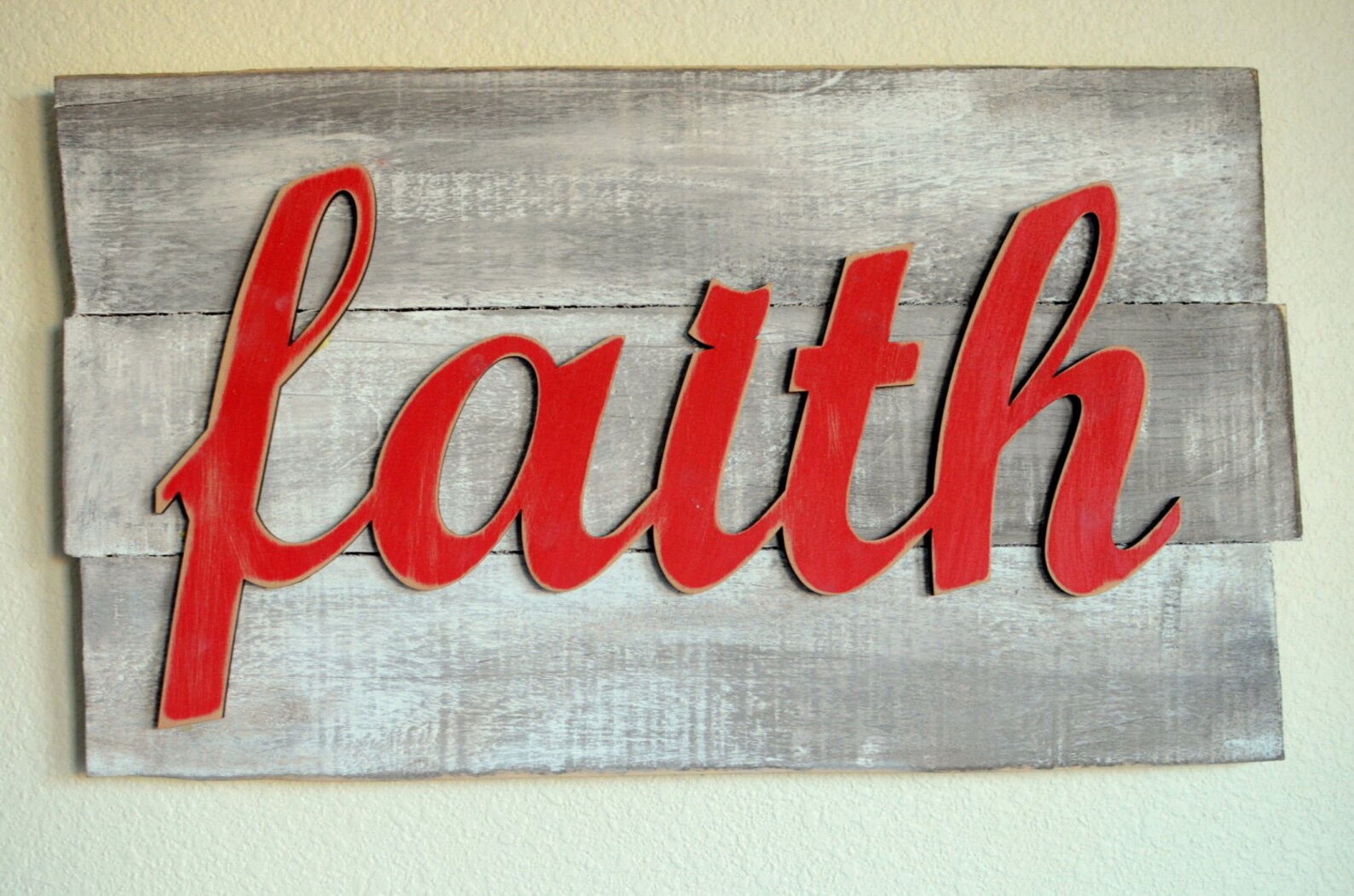 Faith Wall Sign Rustic Reclaimed Decoration16x10 Wooden Wall Etsy