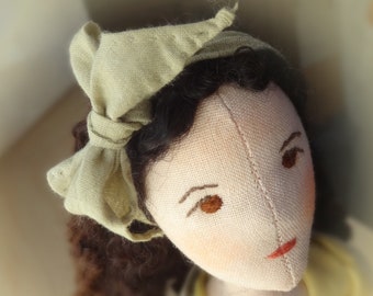 Heirloom doll, collectible doll, fiber art doll, cloth doll