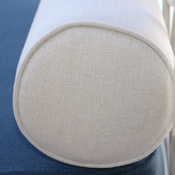 micama™ Round Bolster Pillow Cover. 8" Round X 30" or 36" long. Linen-Natural.