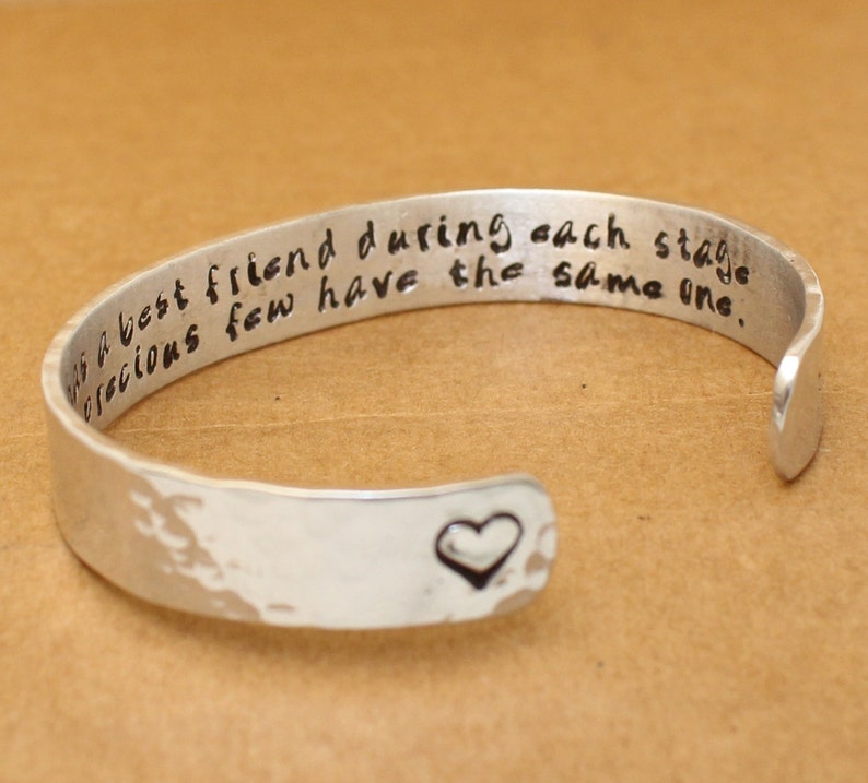 Sterling Silver Bangle Best Friend Cuff Bracelet Etsy