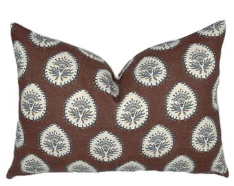 Daphne Brown Lumbar Pillow Cover | Chocolate Brown | Multiple Sizes | Designer | High End