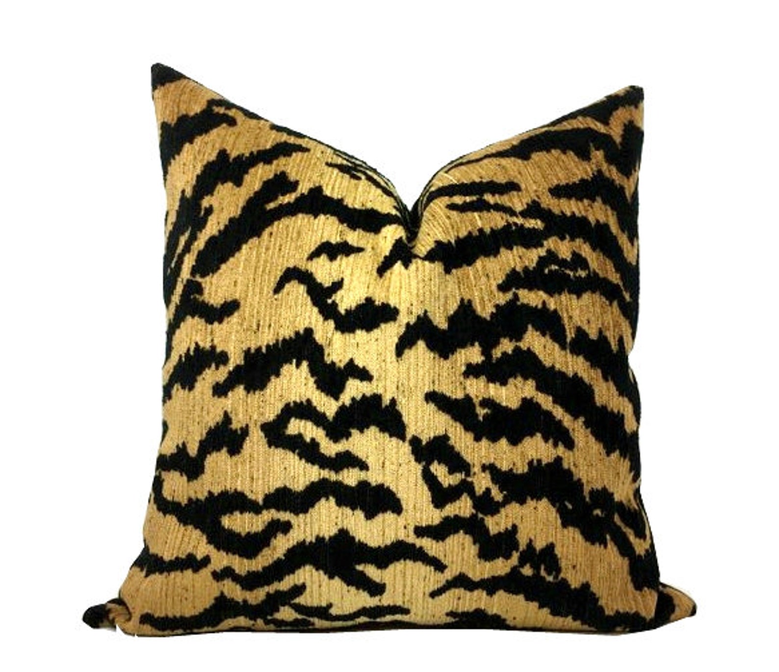 Tiger Pillow Cover Black Tiger Stripes on Honey Gold Etsy Canada