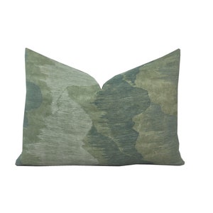 Cascadia Jadestone Lumbar Pillow Cover | Multiple Sizes | Olive Green Tones | Kelly Wearstler | Neutral | 1 OR 2 SIDED |  Designer