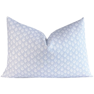 Designer Haint Blue Pillow Cover | Kiawah | High End | Ivory pattern on Sky Blue Linen | Blue Neutral | 1 or 2 Sided