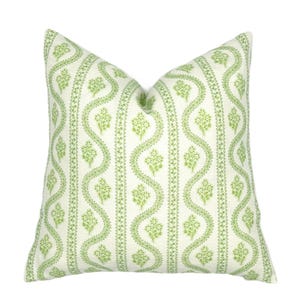 Abigail Spring Green Linen Pillow Cover | Celadon | Designer | High End | Light Green