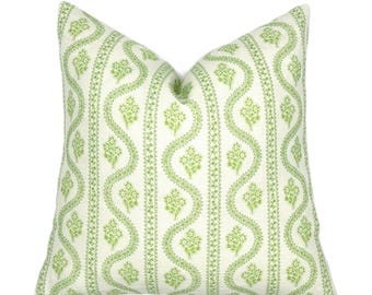 Abigail Spring Green Linen Pillow Cover | Celadon | Designer | High End | Light Green