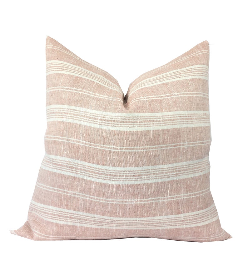 Rosy Pink Boho Pillow Cover Linen Farmhouse Vintage Etsy