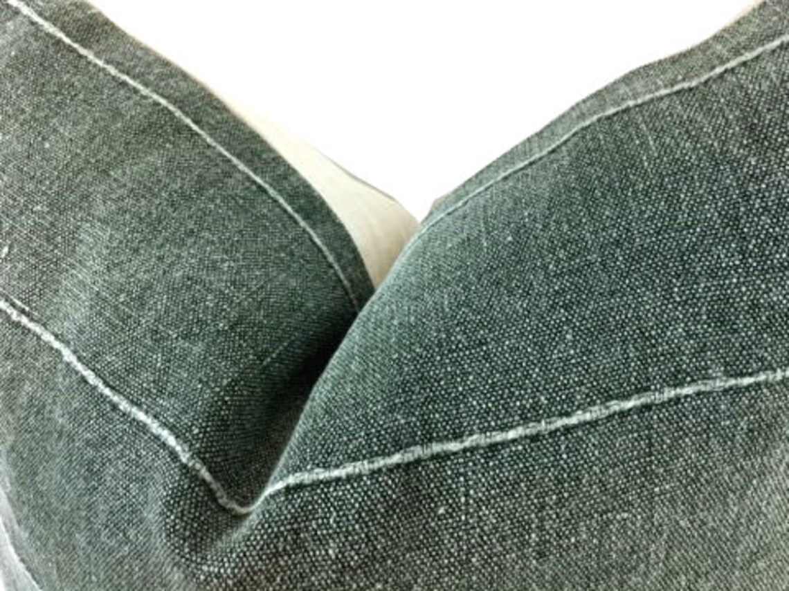 Green Vintage Pillow Cover Dark Green Drake Farmhouse Etsy