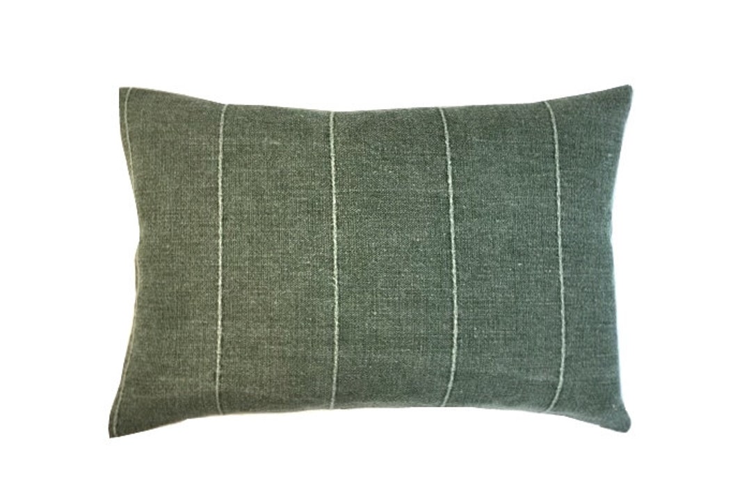 Green Vintage Pillow Cover Dark Green LUMBAR Sizes Drake Etsy