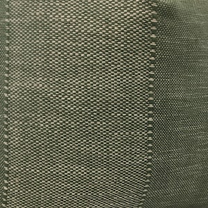 May include: Green fabric with a textured pattern. The fabric has a vertical stripe of a lighter green color.