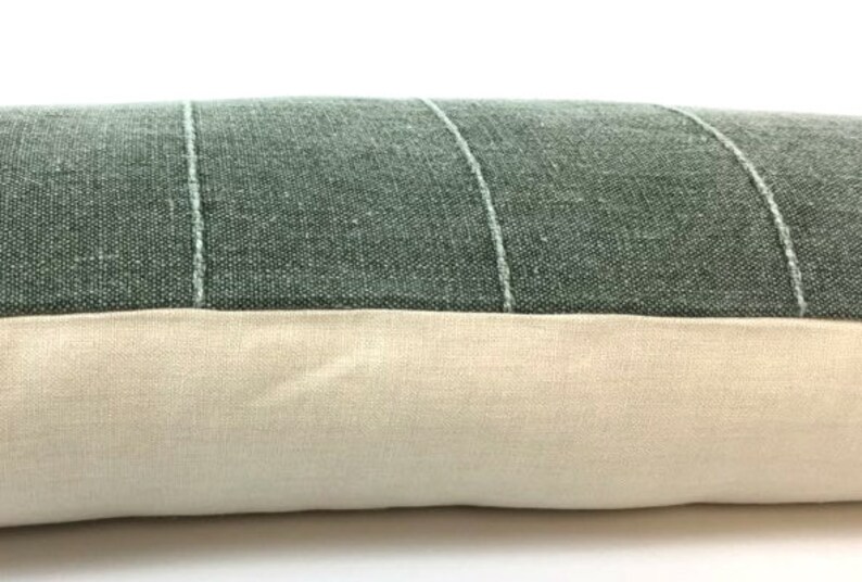 12x34 Green Vintage Pillow Cover 12 X 34 Lumbar Etsy