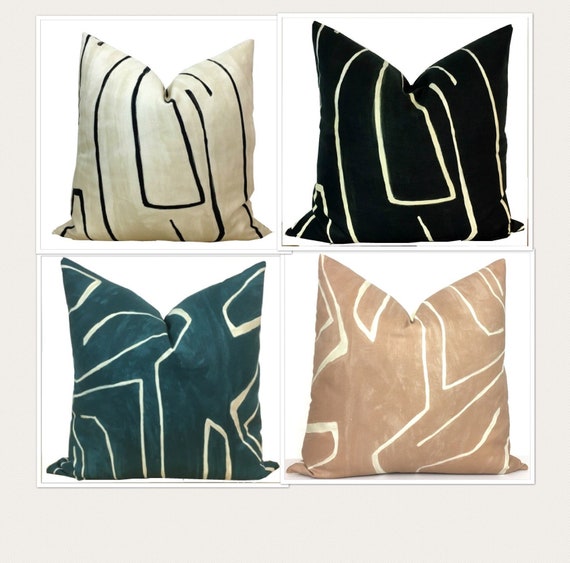 Kelly Wearstler Graffito Pillow Cover Graffito Salmon Cream Pillow COVER
