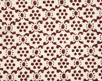 Schumacher Laksha Spice & Ivory Pillow Cover | Spicy Red Floral Lattice | Hand Print | Designer |  High End | Neutral