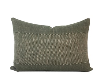 Designer Caravane Olive Green Pillow Cover | Multiple Lumbar Sizes | Oasis | Zak + Fox