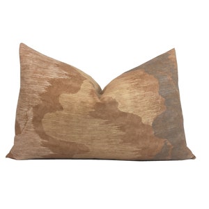 Cascadia Camel Pillow Cover | Lumbar Sizes | Neutral Tones | Kelly Wearstler |  1 or 2 Sided | Designer | High End | Saffron