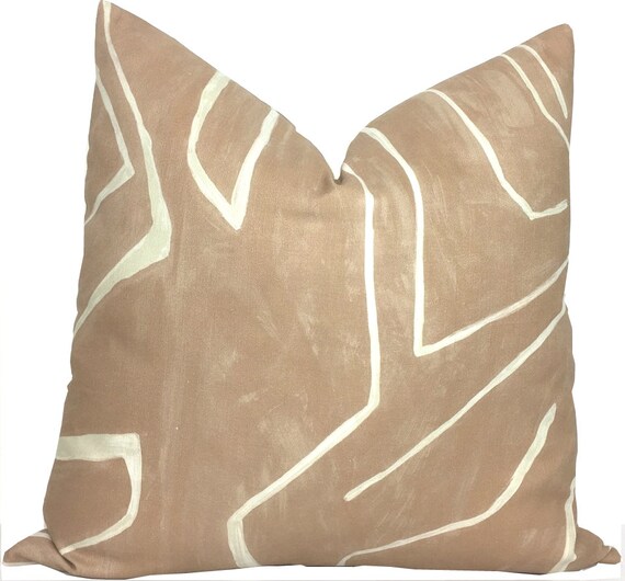 Kelly Wearstler Graffito Pillow Cover Graffito Salmon Cream Pillow COVER