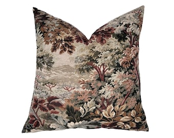 Woodrose Botanical Tapestry Pillow Cover | Moody | Earth Tones