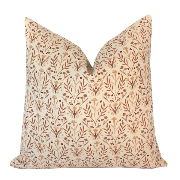 Wilderness Spice Pillow Cover | Designer | High End | Rust Brown Tones | Terra Cotta | Belgian Linen | Earthy