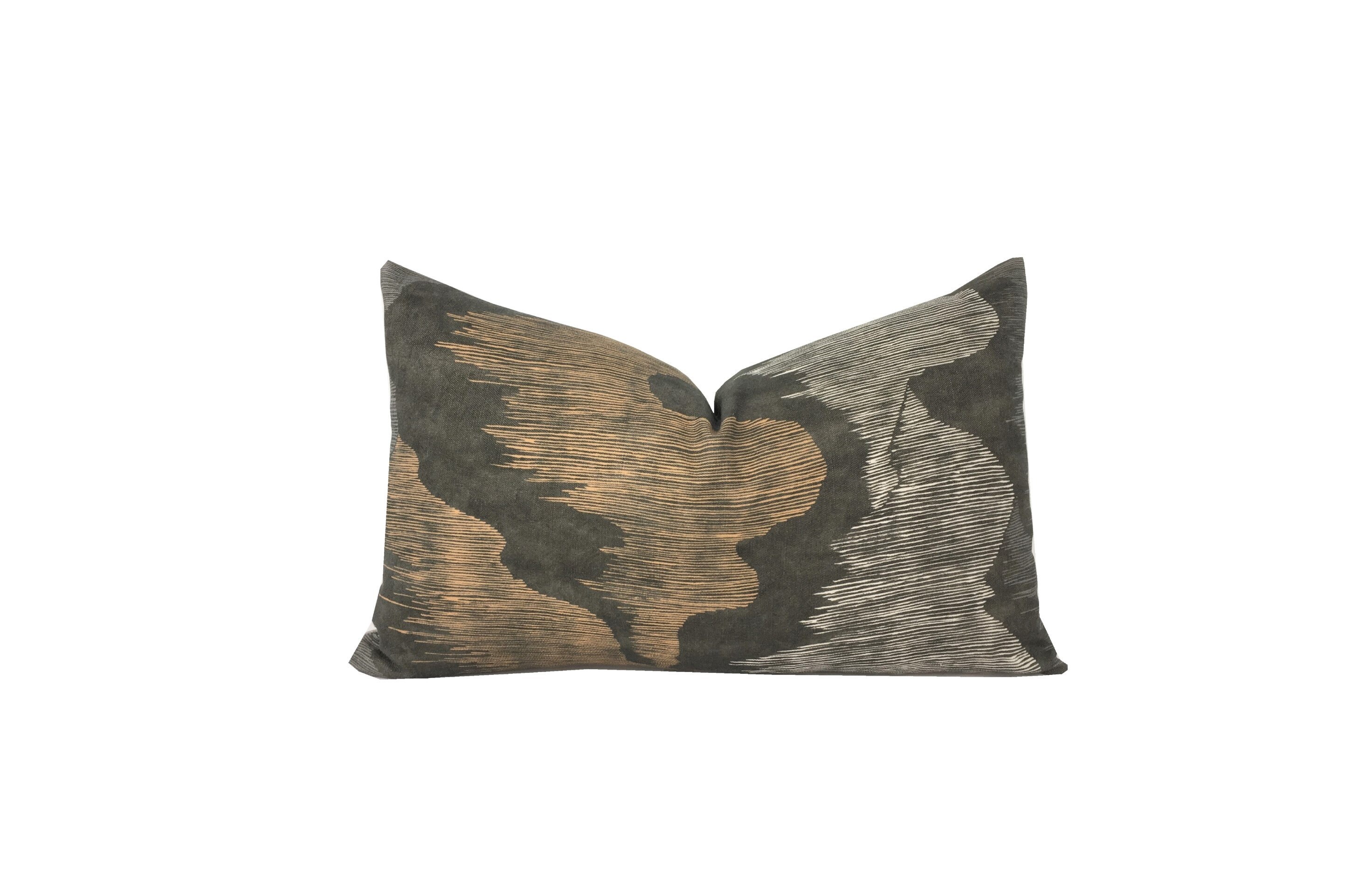 Cascadia Noir Lumbar Pillow Cover | Multiple Sizes | Charcoal, Black, Camel Tones | Kelly Wearstler |  1 or 2 Sided | Designer