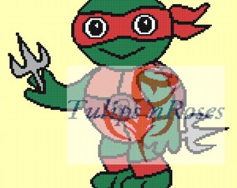 Baby Turtle in Red with Weapon Graph