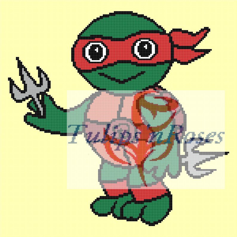 Baby Turtle in Red with Weapon Graph