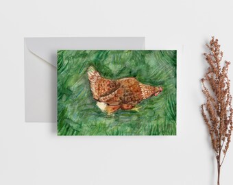 Mardi Gras Chicken- A2 Art Print Greeting Card