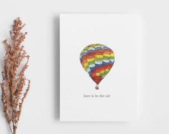 Love Is In The Air / Hot Air Balloon Valentine's Day Card