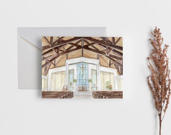 St. Jude Church Baton Rouge Watercolor Print, Louisiana Catholic Art Card