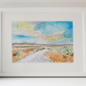 Desert Landscape Watercolor Art Print
